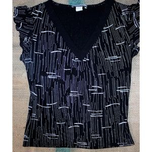 Unique Abstract Print Slinky Sexy Blouse